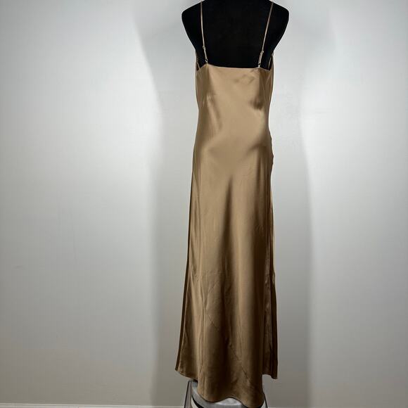 NWT Reformation Salamanca 100% Silk Maxi Dress Cowl Neck Sleeveless 6 Croissant - Picture 5 of 10